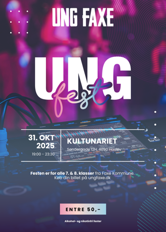 FEST FOR 7. OG 8. KLASSER FREDAG DEN 23. JANUAR 2026 - NY DATO - Klik for at tilmelde dig